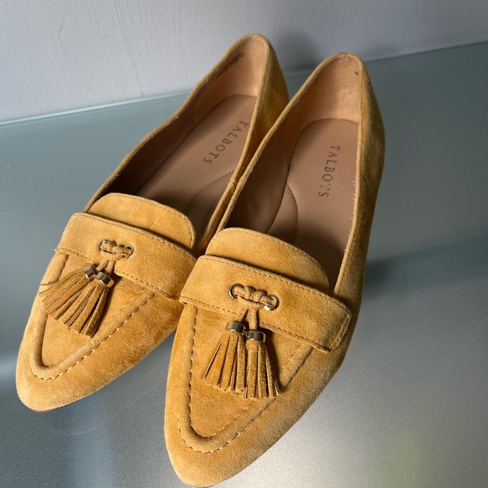 Talbots Tan Flats with Tassel Detail